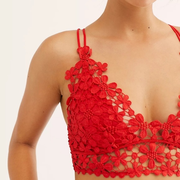 Free People Other - NWT FREE PEOPLE Miss Dazie Red Bralette Large